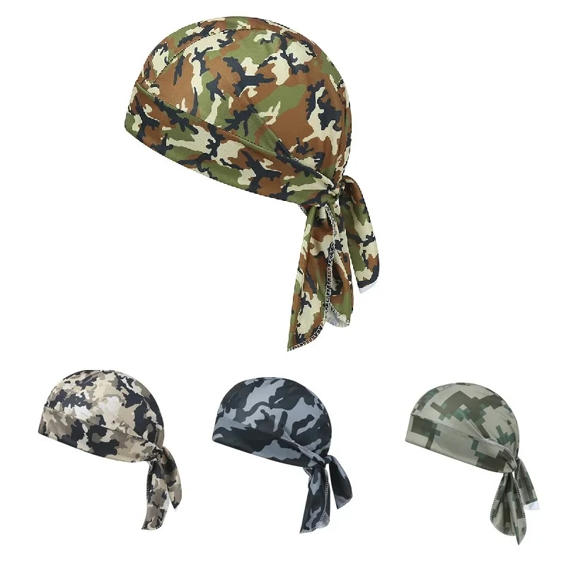 Headband Summer Knit - 迷彩柄ヘッドバンド バンダナ ハンカチ ヘッドマフ 海賊帽子 サイクリングフード