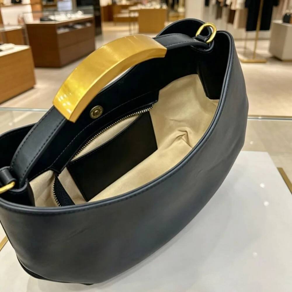 デミサークル女性用ゴールデンレタートート巾着バケットバッグ高 - Tote Bag Beach のレビューと価格