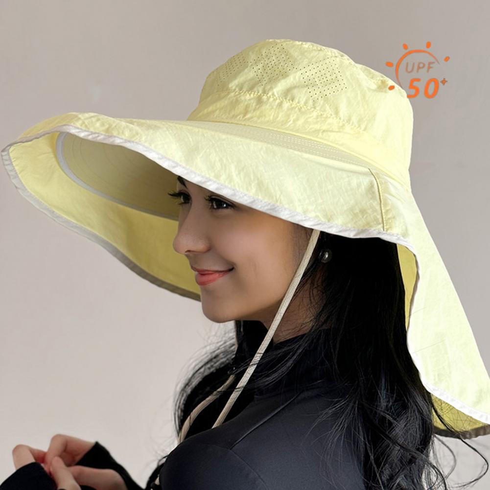女性用サンハット ネックフラップ付き つば広フロッピーハット - Hat Floppy Wide のレビューと価格