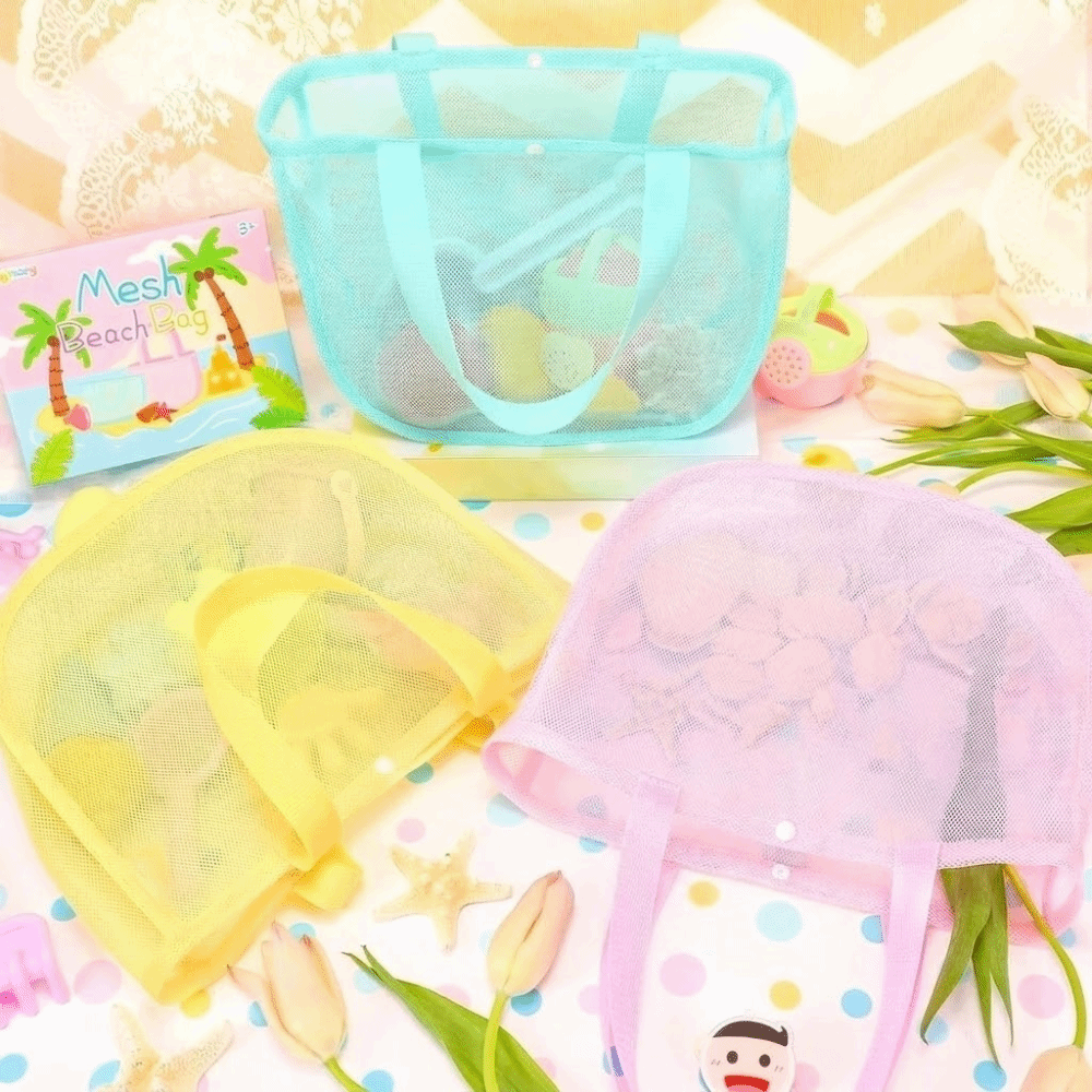 ドーパミン軽量無地メッシュポーチ大容量再利用可能ビーチバッグ - Tote Bag Beach のレビューと価格