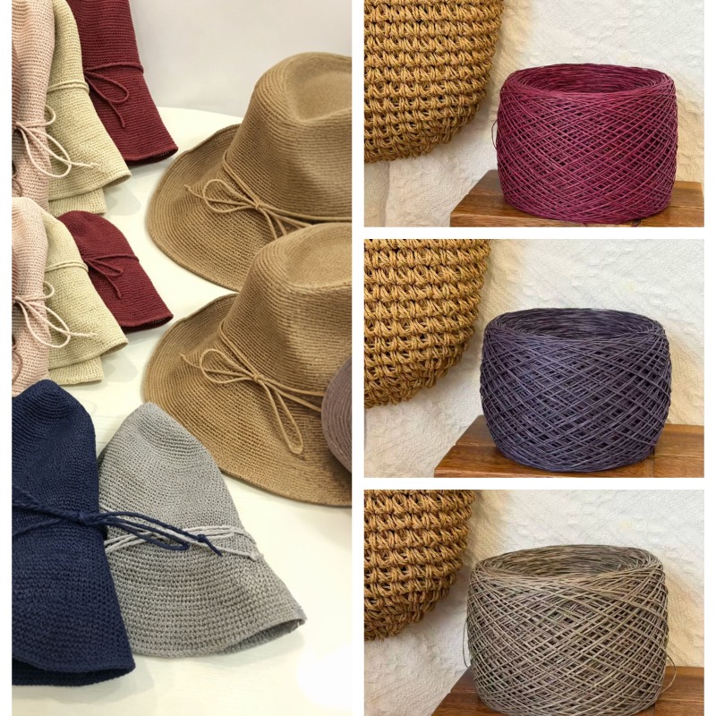 250g極細コットンストローラフィア糸、手編み、かぎ針編み、 - Crochet Bag Raffia のレビューと価格