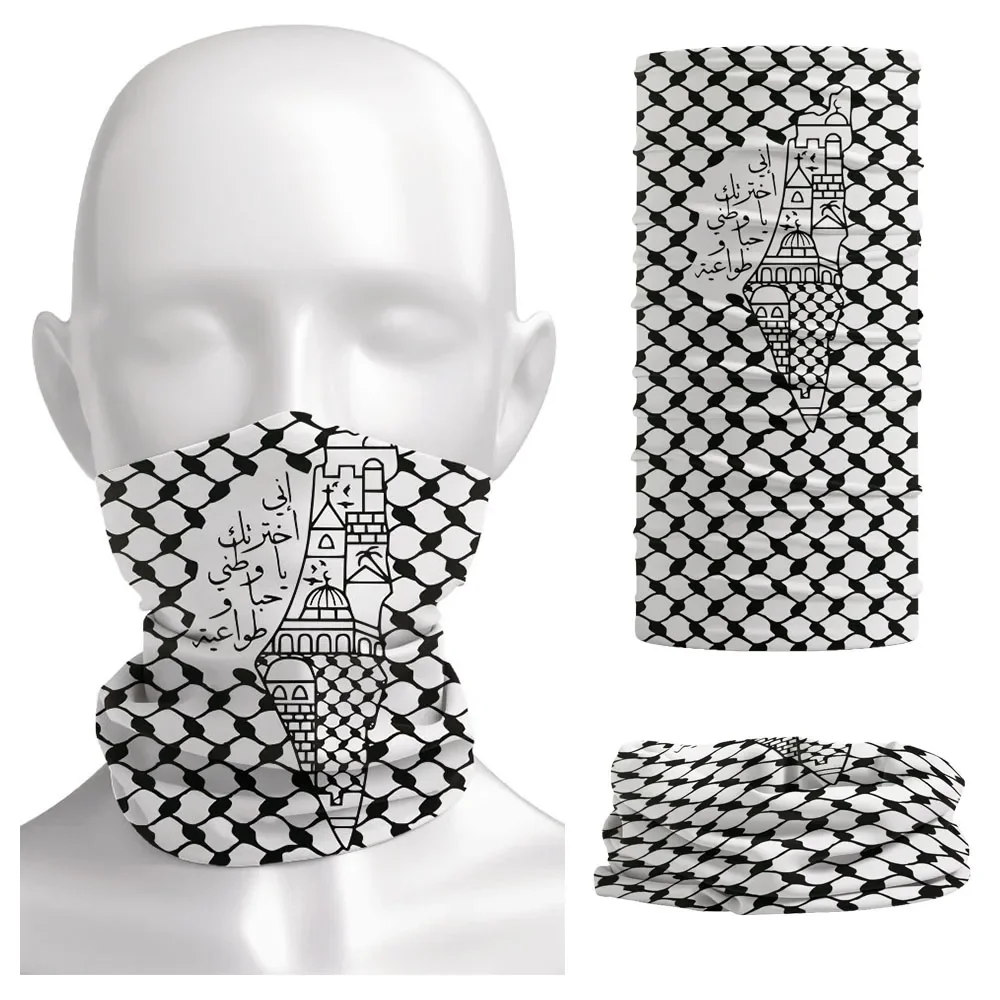 アラビア書道バンダナ フォークハッタ クフィヤ柄 ネックゲイ - Headband Summer Knit のレビューと価格